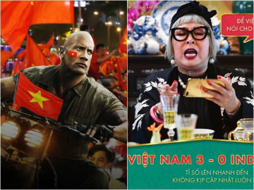 U22 Việt Nam vô địch: Hồng Vân cập nhật tỷ số "mệt nghỉ", The Rock cũng đòi "đi bão"