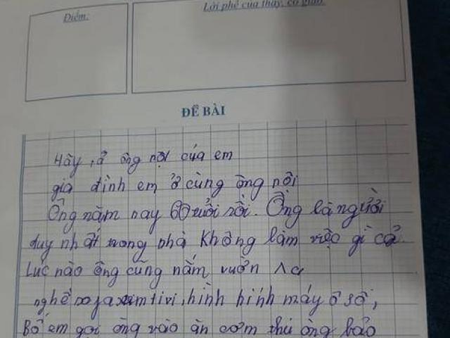 Cười ra nước mắt với bài văn tả ông nội hay đánh lô của học sinh tiểu học