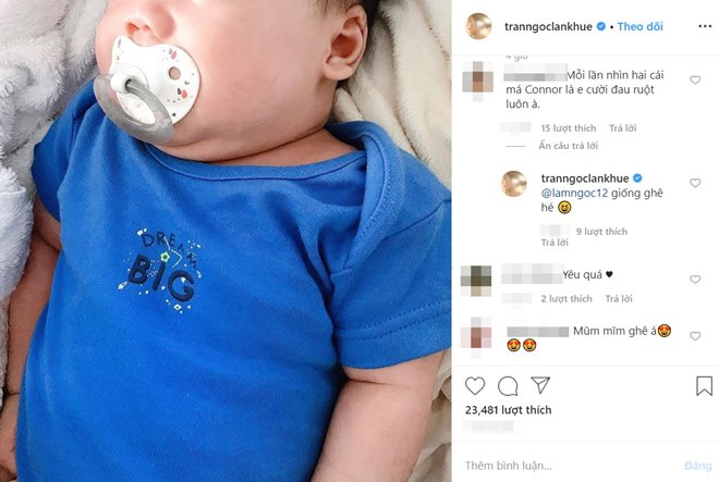 Lan Khuê ví con trai đầu lòng là heo, dân mạng phát hiện điểm giống nhau giữa 2 bố con - 1