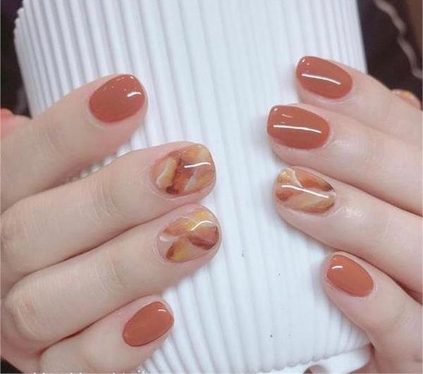 30 mẫu nail màu cam cháy đẹp HOT nhất hiện nay Seoul Academy