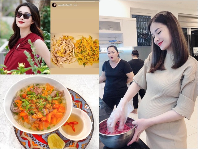 3 nàng dâu showbiz Việt giàu nứt vách vẫn hì hục vào bếp nấu ăn lúc bụng bầu khệ nệ