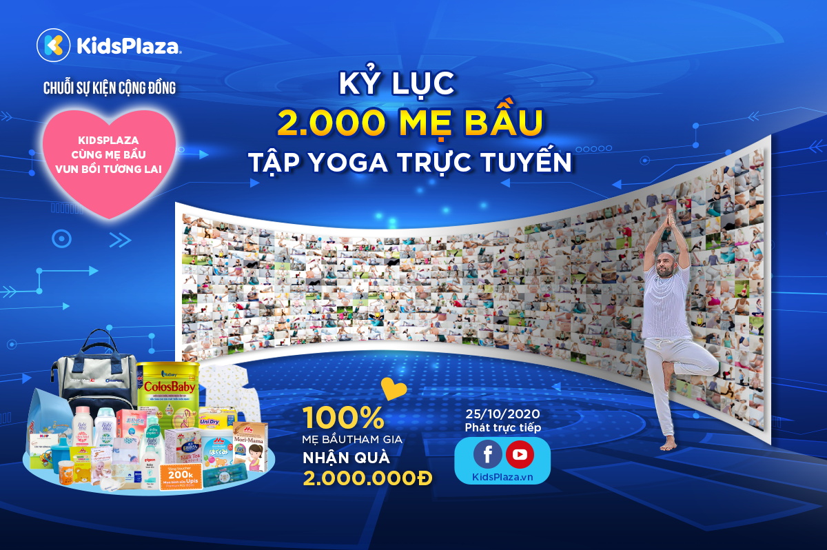 Mẹ bầu Đông Nhi đồng hành cùng sự kiện  “Kỷ lục 2000 mẹ bầu tập Yoga trực tuyến” của KidsPlaza - 2