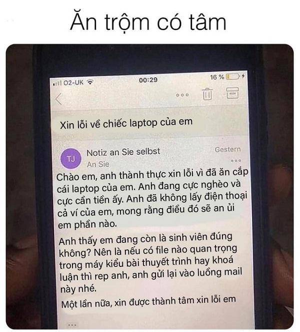 Tên trộm có tâm, lấy laptop còn gửi mail xin lỗi khiến khổ chủ không biết nên khóc hay cười - 1
