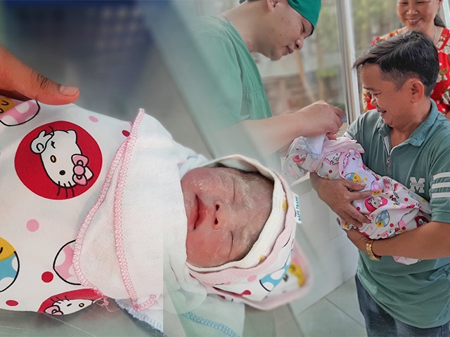Vợ cao 1,1 mét có bầu chồng nghén thay, con chào đời mẹ lóng ngóng bế vì tay quá ngắn