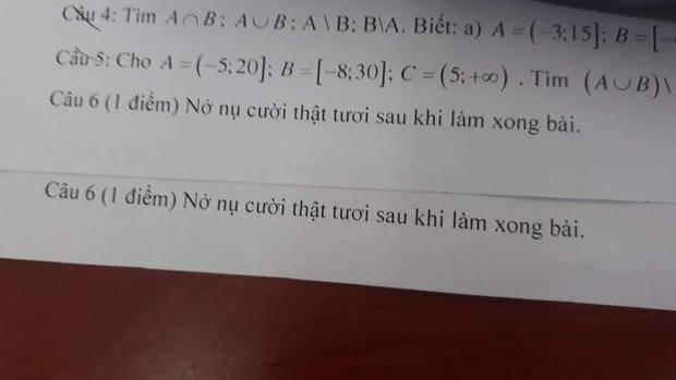 Thầy giáo dạy Toán ra đề amp;#34;bá đạoamp;#34; khiến trò phải amp;#34;nở nụ cười tươiamp;#34; khi làm đến câu cuối - 1
