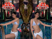 Làm đẹp - Em gái mưa Ngọc Trinh diện bikini nhỏ xíu khoe vòng một bốc hơn cả chị