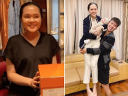 Bà bầu - Bầu phát tướng "to gấp đôi", vợ Duy Mạnh sau sinh 1,5 tháng gầy rộc, chồng bế bổng trên tay