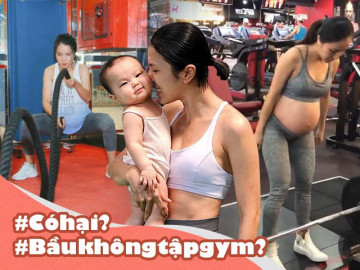 Bụng bầu vượt mặt, mẹ trẻ vẫn chăm gánh tạ, đập tan định kiến mang thai không được tập gym