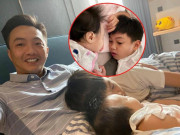 Làm mẹ - Sáng nhà mẹ, tối nhà bố, con trai Cường Đô-La lim dim ngủ vẫn nắm chặt tay em không rời