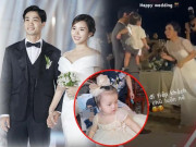 Làm mẹ - Công Phượng Viên Minh âu yếm cưng chiều một bé gái giấu mặt trong đám cưới, danh tính cực khủng