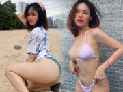 Thời trang - Vén áo khoe nội y nổi bần bật trên bãi biển, hot girl lộ vòng mông 1 mét bốc lửa