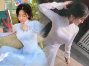 Làm đẹp - Nữ sinh mặc áo dài xinh như thiên thần nhưng body chữ S ngực nở eo thon mới đáng nhìn