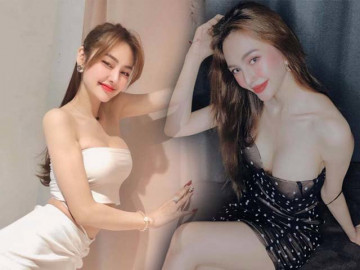 Vòng 1 o ép như biến dạng dưới lớp váy ôm gợi cảm của em gái Ngọc Trinh