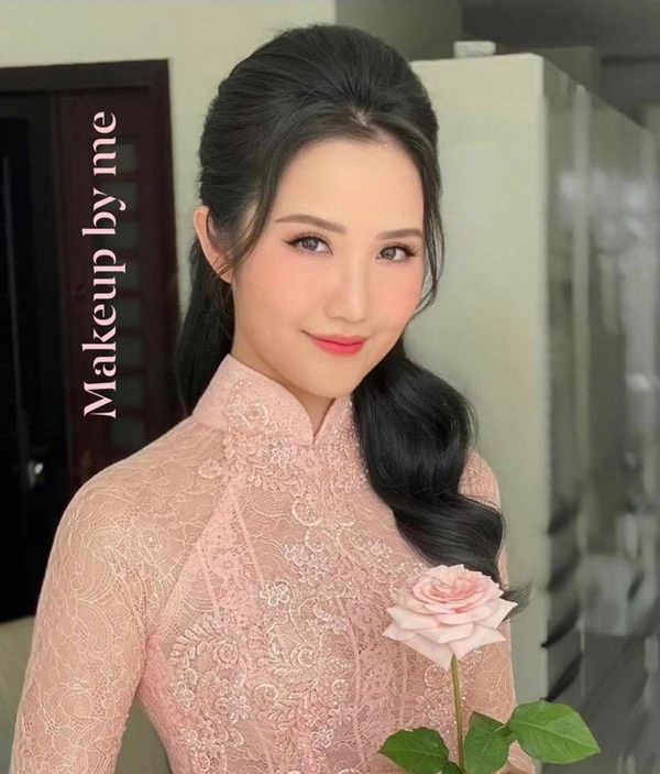 Primmy Trương, cô dâu của Phan Thành diện áo dài hồng, makeup ngọt ngào ngày đính hôn - 7