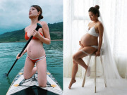 8X Sài Gòn bầu đôi sexy ngút trời, bụng lớn vượt mặt chồng vẫn dính vợ như sam