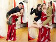 Sao Việt - Không chỉ cõng chồng cõng con, Lê Phương còn cân 2 đồng nghiệp một lúc làm fan thích thú