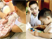 Làm mẹ - Con sinh đôi Hà Hồ tăng cân sau 1 tháng, chân thon dài, miệng cực xinh