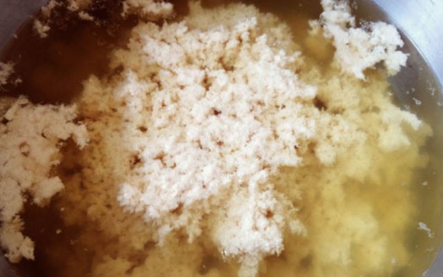 Đậu nành tách nước kết thành mảng lớn