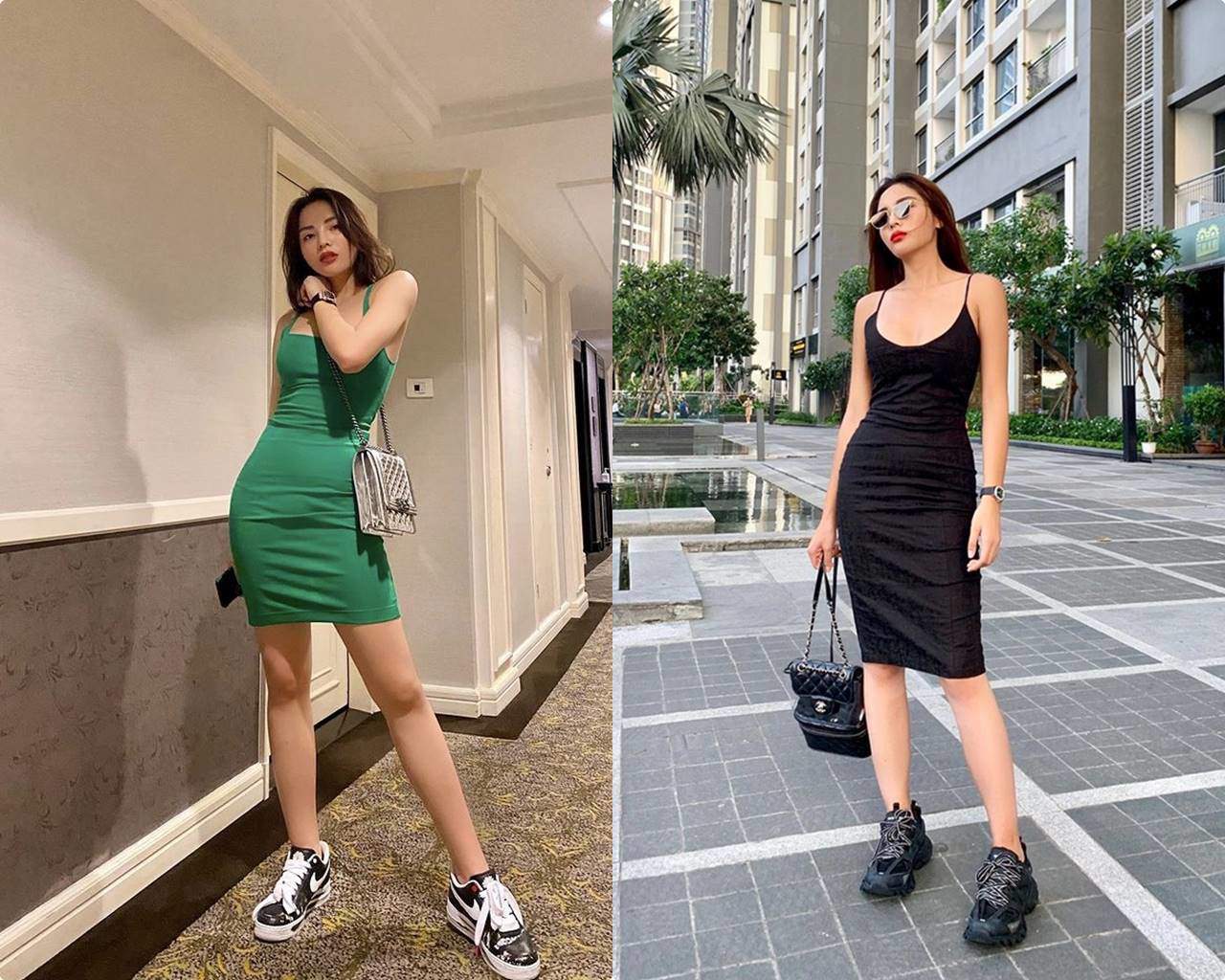 Cách phối váy với giày thể thao cho cô nàng cá tính - Quần Áo Hoá Trang