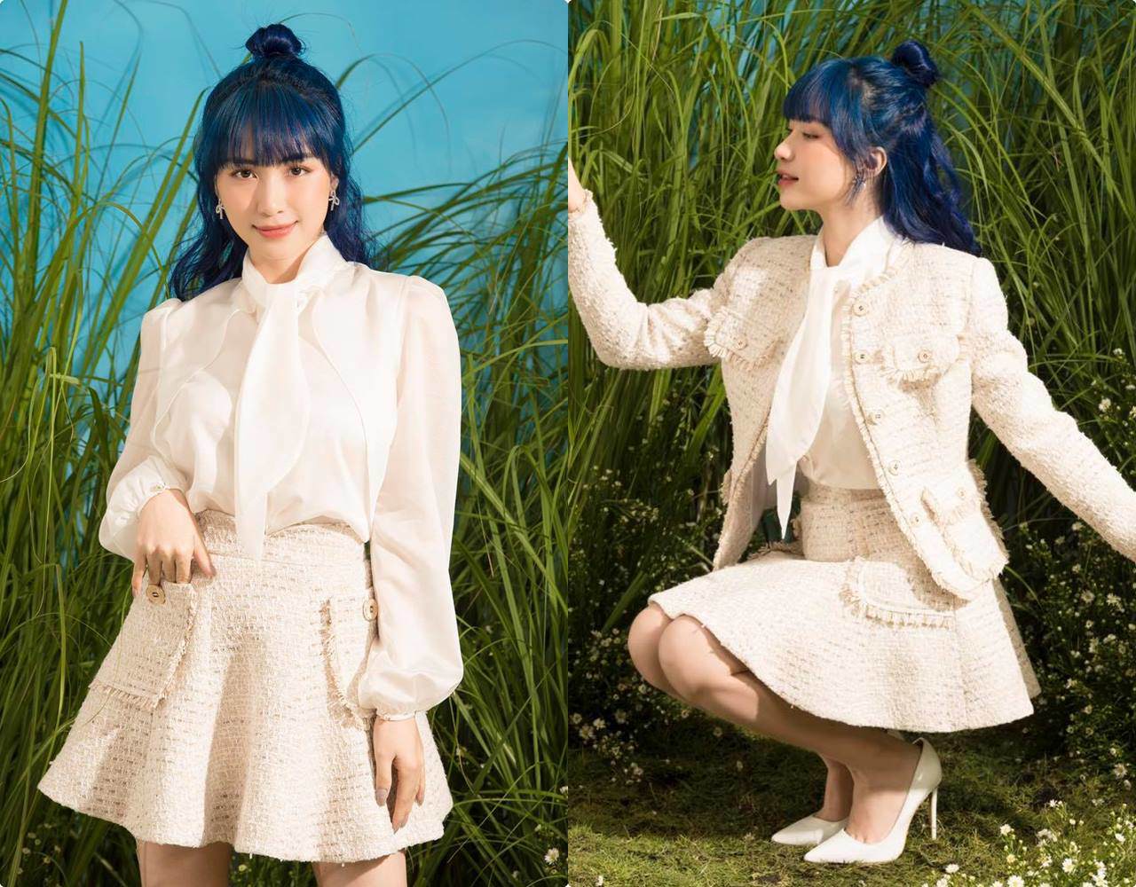 Bao lần lận đận chuyện tóc tai, công chúa Hoà Minzy nay biến hình với mái tóc xanh lạ lẫm - 4