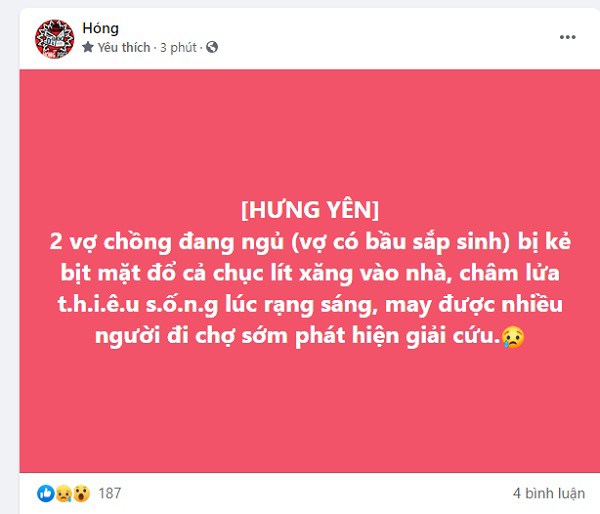 Người lạ bịt mặt, phóng hỏa đốt nhà lúc nửa đêm, bà bầu cùng con nhỏ may mắn thoát chết - 1