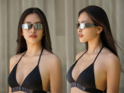 Thời trang - Đeo kính che gần hết gương mặt, Tiểu Vy hút mọi ánh nhìn vào thềm ngực đầy khi diện bikini