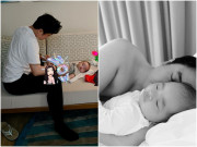 Làm mẹ - Vợ trẻ hé lộ cảnh Dương Khắc Linh chăm con: Cởi trần ôm con ngủ, tự tay thay bỉm