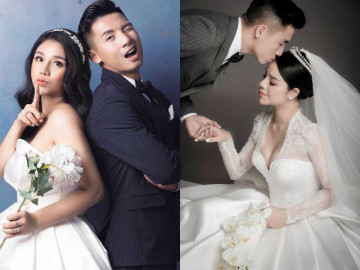 Ảnh cưới chuẩn nhà giàu của trung vệ Bùi Tiến Dũng và con gái đại gia BĐS Bắc Ninh