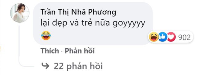 Bà xã Nhã Phương liền bình luận: Lại đẹp và nữa rồi! Thời gian gần đây, cô vợ luôn khen Trường Giang trẻ đẹp hơn sau 3 năm kết hôn.