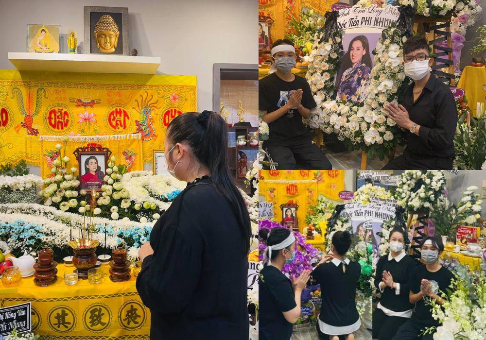 Nhiều nghệ sĩ đã đến nhà riêng của Phi Nhung để thắp nhang, chia sẻ mất mát với gia đình cô.