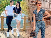 Thời trang - Vừa được ra phố, bà xã hotgirl của Đăng Khôi đã "bung lụa", dát hàng hiệu từ đầu tới chân