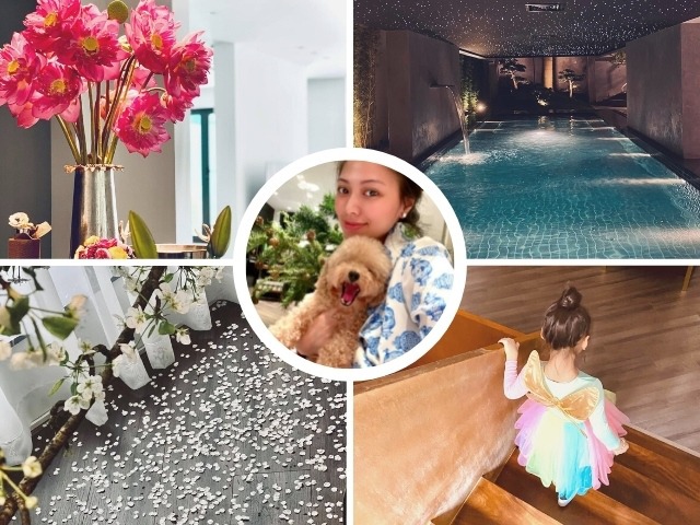 Không hổ danh giàu, biệt thự của BTV Ngọc Trinh đẹp mê: Bể bơi lấp lánh, hoa rải khắp nhà
