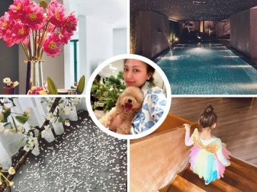 Không hổ danh giàu, biệt thự của BTV Ngọc Trinh đẹp mê: Bể bơi lấp lánh, hoa rải khắp nhà