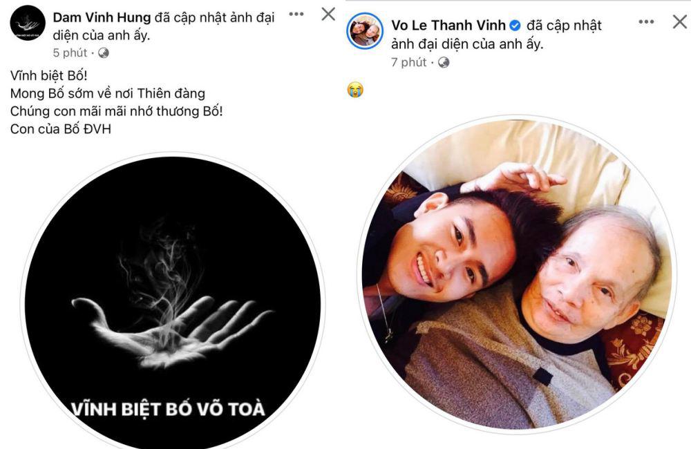 Đàm Vĩnh Hưng chia sẻ nỗi buồn với gia đình Hoài Linh bằng việc thay đổi ảnh đại diện. Con trai ruột của nam danh hài đăng ảnh chụp với ông nội khi ông còn sống.