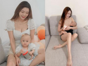 Làm mẹ - Mỹ nữ siêu vòng 1 thả rông ngực ôm con, ai cũng lo đứa trẻ sẽ ngạt thở