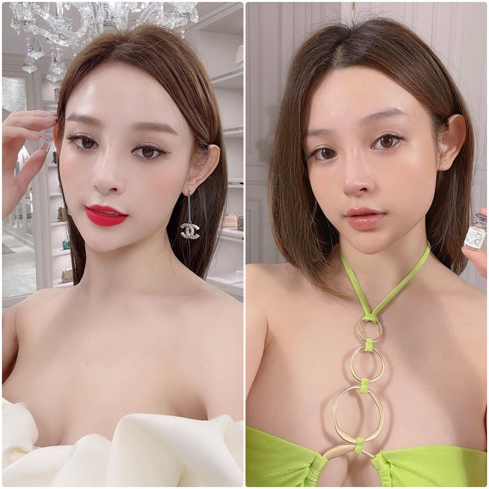 Huyền Baby là một trong những yêu tinh hack tuổi của showbiz Việt. Cựu hotgirl Hà Thành sau bao năm Nam tiến, lập gia đình và sinh con vẫn chẳng thấy già đi. Tuy nhiên, vẻ trẻ trung của cô cũng phần nào thay đổi vì make up. Chỉ cần đánh son sắc nét, tô dặm phấn nặng tay là đã cho diện mạo khác hẳn.