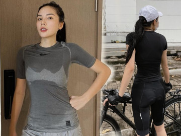 Hoa hậu Kỳ Duyên hào hứng khoe ảnh, CĐM lại mải soi vật thể lộm cộm ở chiếc quần tập