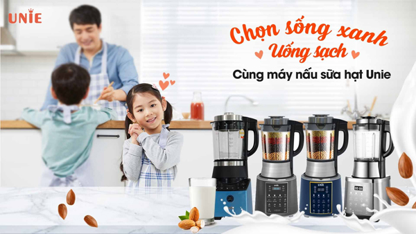 Máy nấu sữa hạt Unie giúp bạn nấu sữa hạt nhanh chóng và tiện lợi mỗi ngày