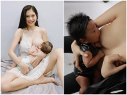 Làm mẹ - Hớ hênh lộ cả bầu ngực nhưng 3 hotgirl Việt được khen hết lời vì cho con bú quá đẹp