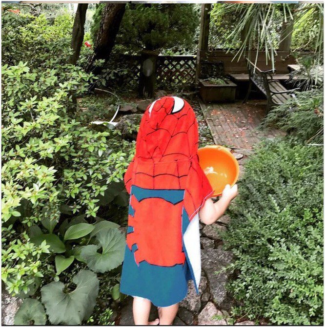 Lee Min Jung hay đăng tải ảnh con lên mạng nhưng đều là phía sau hoặc giấu mặt.