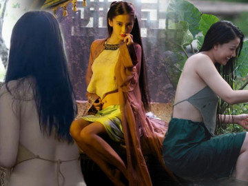 Khó rời mắt khỏi chiếc áo yếm màn ảnh: Maya để rơi tự do, AngelaBaby hở rốn cả gang tay