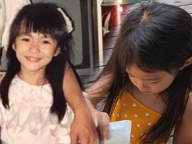 Công chúa nhà Tăng Thanh Hà giống hệt mẹ lúc nhỏ, nhất là mái tóc mượt mà