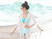 Thời trang - Bản sao hoa hậu Nguyễn Thị Huyền mặc trễ nải, khoe thềm ngực lụa là, mướt mát