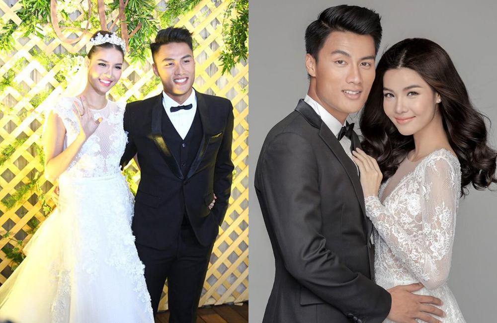 Hình ảnh trong đám cưới của 2 vợ chồng tại Việt Nam vào năm 2016. Sau khi lên xe hoa với cầu thủ Mạc Hồng Quân, Kỳ Hân cũng chính thức giải nghệ để về làm vợ, làm mẹ. 