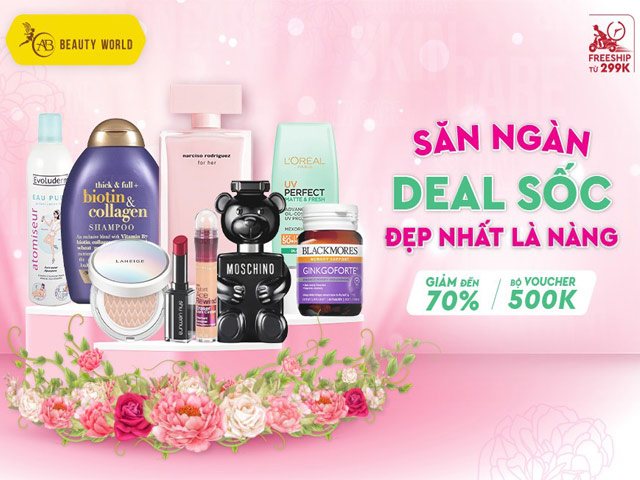 Đẹp nhất là nàng, ngàn deal mỹ phẩm xịn tại AB Beauty World cho ngày 20/10