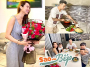 Bếp Eva - Vợ đẹp 3 con của Ưng Hoàng Phúc cười tủm tỉm cả tối vì được chồng nấu ăn, tặng quà