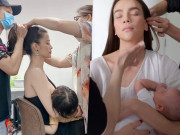 Làm đẹp - Bế con khi đi làm: Đông Nhi được khen, Hồ Ngọc Hà bị "trừ điểm"