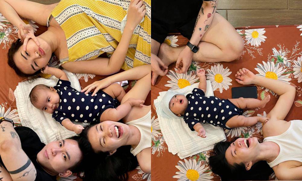 Mỗi bức ảnh là một biểu cảm khác nhau của Moon, có khi vui vẻ cười xinh, có lúc khó chịu sắp khóc.