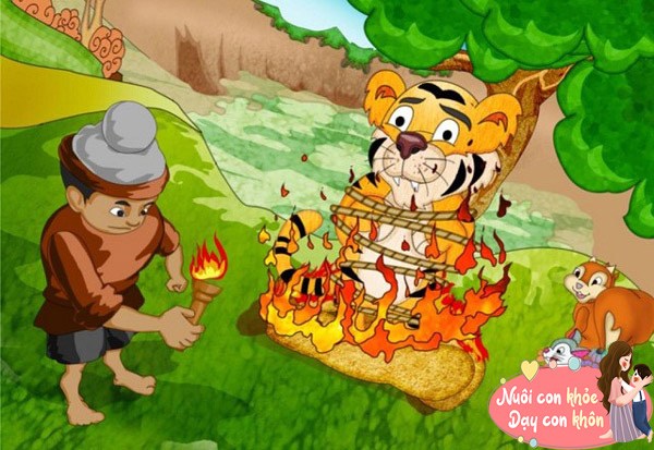 Nhờ trí thông minh của mình mà bác nông dân đánh lừa được con hổ gian xảo.