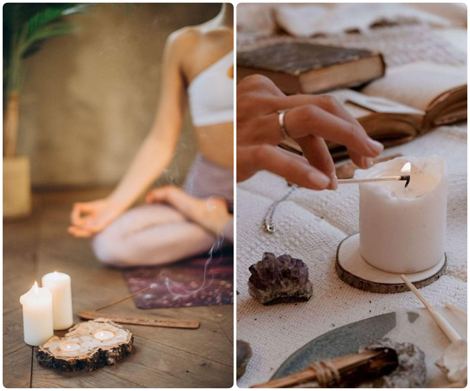 Thiền tại nhà sau một ngày dài bận rộn sẽ là liệu pháp chữa lành, mang đến sức khỏe và vẻ đẹp cho tinh thần phụ nữ. Nguồn ảnh: Pinterest.